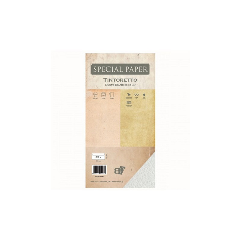 Buste Special Paper tintoretto bianca 95gr 11x22mm 25pz