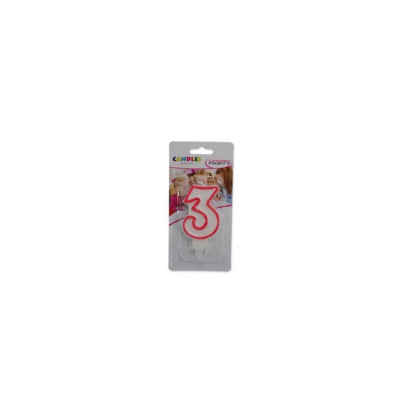 Candela a numero riga rossa n.3