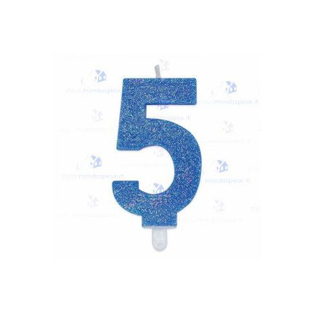 Candelina glitterata n.3 azzurro