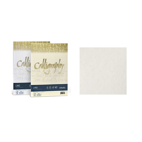 Carta Calligraphy Lino A4 120gr. 50ff bianco