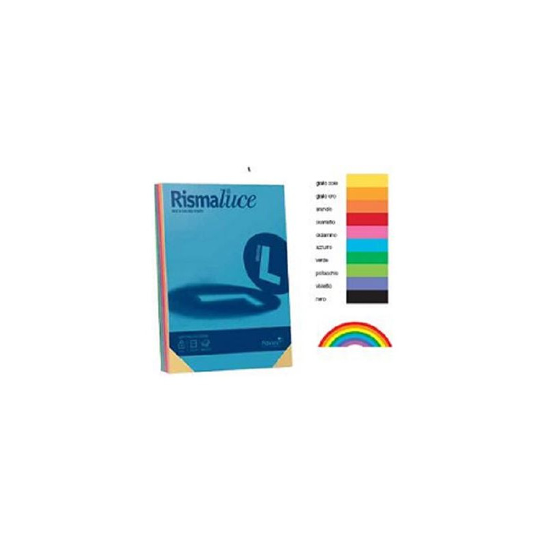 Carta color A3 200gr Rismaluce colori assortiti 125fg