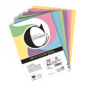 Carta color A4 160gr 100fg colori assortiti tenui (energia cromatica)