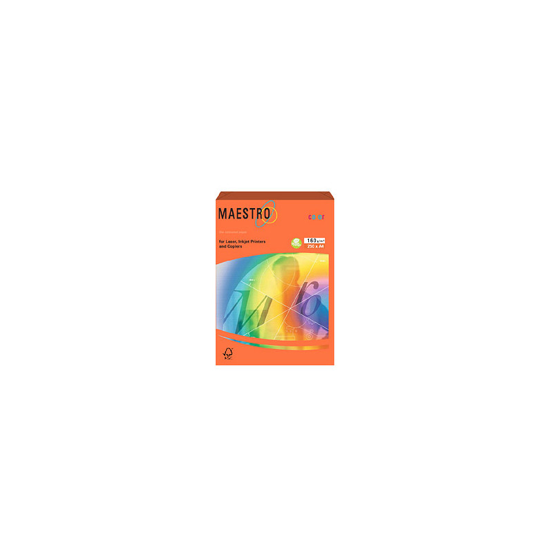 Carta color A4 160gr Maestro 250fg arancio