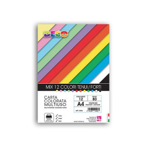Carta color A4 200gr 12fg colori assortiti forti (energia cromatica)
