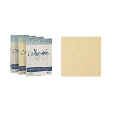 Carta Pergamena Calligraphy  A4 190gr. 50ff crema