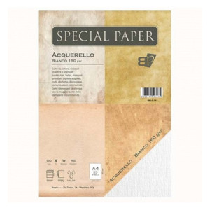 Carta special paper bapi acquerello A4 bianco 160gr 25fg