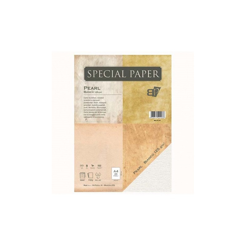 Carta special paper bapi perla A4 bianca 125gr 25fg