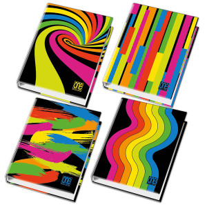 Cartella 4 anelli A4 d.30 one color Black&fluo
