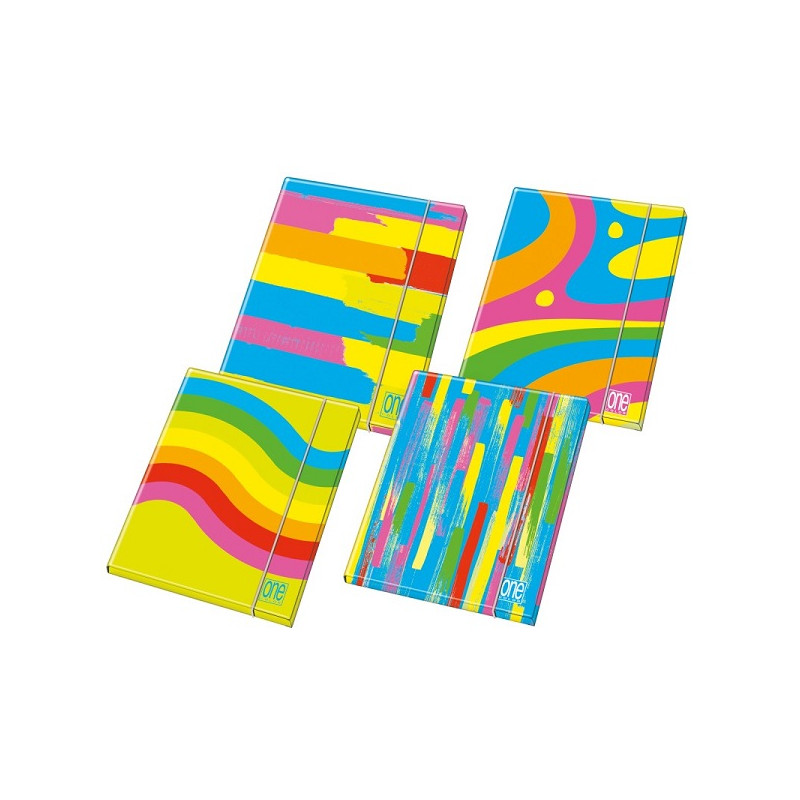 Cartella con elastico dorso 1,2 cm. 26x35 One color fantafluo