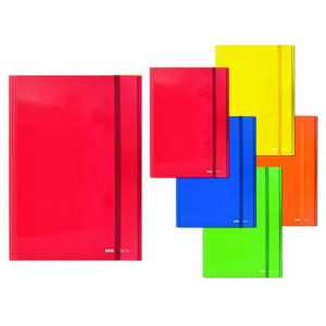 Cartella con elastico piatto rosso
