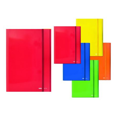 Cartella con elastico piatto rosso