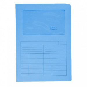 Cartelle con finestra sintex azzurre 50pz