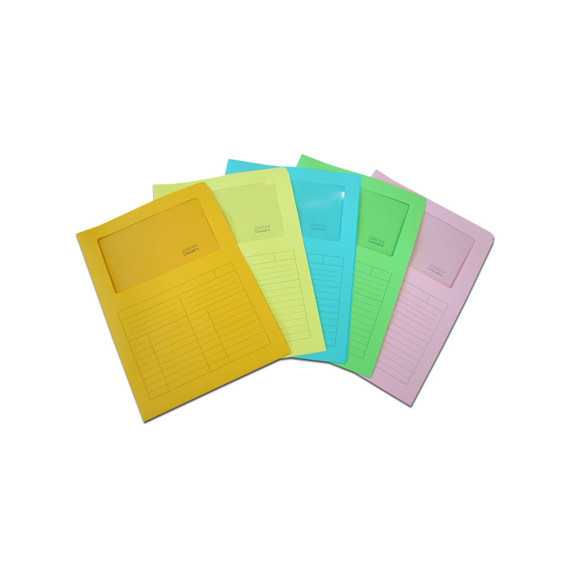 Cartelle con finestra sintex verde 50pz