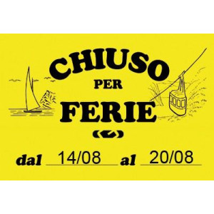 Cartello chiuso per ferie