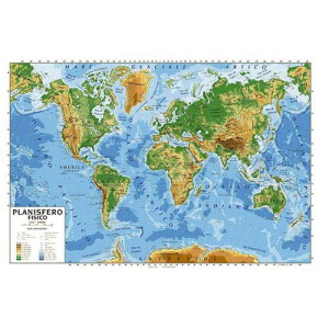 Cartina geografica murale 100x140 Planisfero
