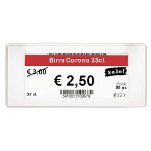 Cartoncini prefustellati a rotolo termico 60x38mm Frontalino per scaffali d.40 1000pz