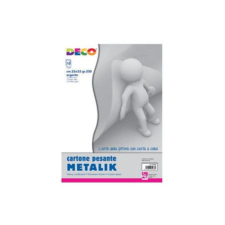 Cartoncino 2333 Argento metallizzato 320gr (a pz bl da 10pz)