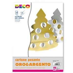 Cartoncino 2333 Oro/Argento metallizzato  1,2mm (blister da 10pz)