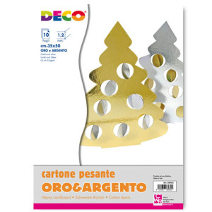 Cartoncino pressato pesante da un lato oro altro argento 35x50 1,2mm