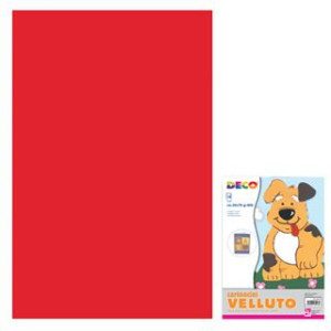 Cartoncino vellutato gr.400 50x70 rosso
