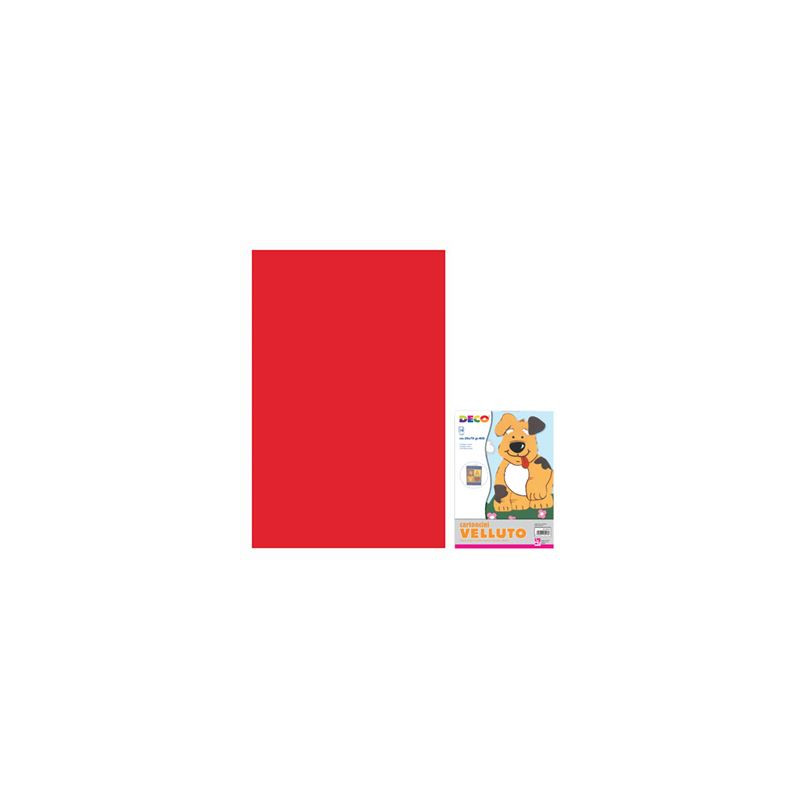 Cartoncino vellutato gr.400 50x70 rosso