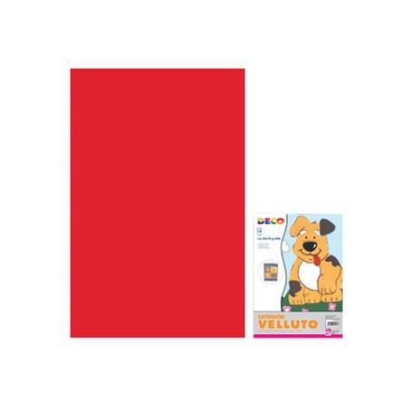 Cartoncino vellutato gr.400 50x70 rosso