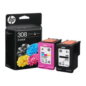 Cartuccia HP n.308 nero + colore originale