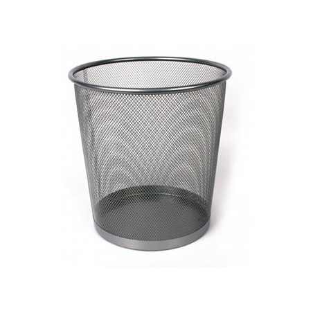 Cestino gettacarte rete metallico silver grande 35h d.29