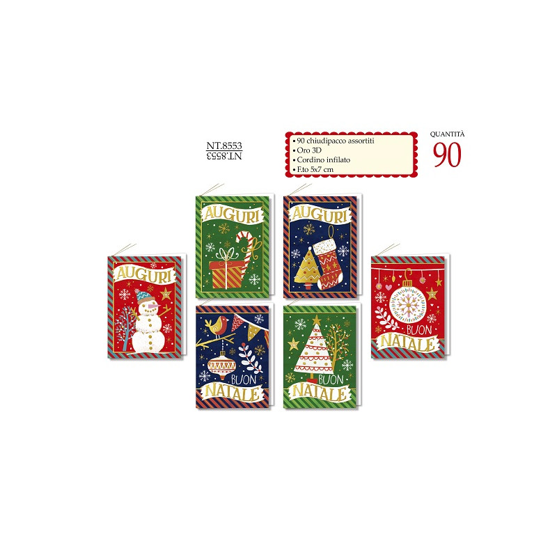 Chiudipacco  Natale c/cordoncino