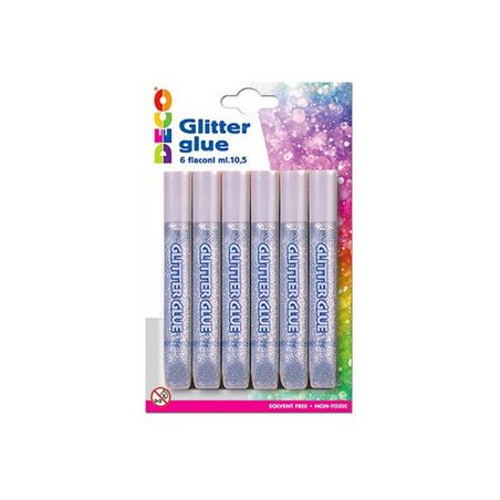 colla glitter argento 6pz 10,5ml DECO