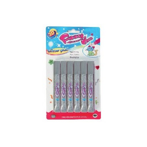 Colla glitter argento 6pz AV