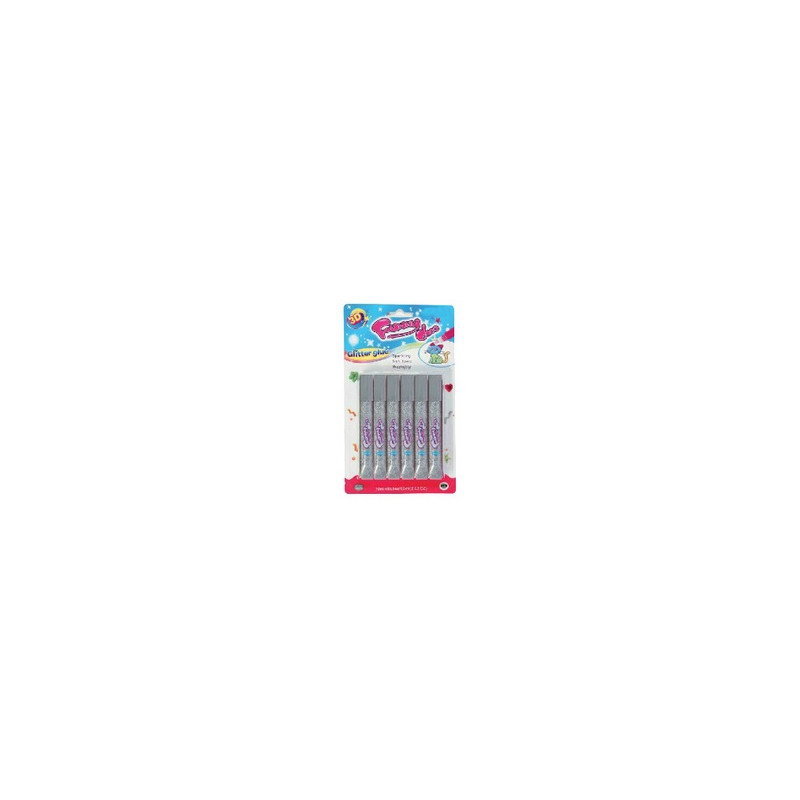 Colla glitter argento 6pz AV