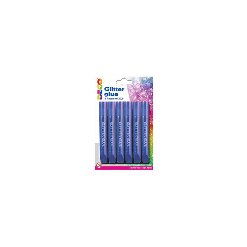 Colla glitter blu 6pz cwr