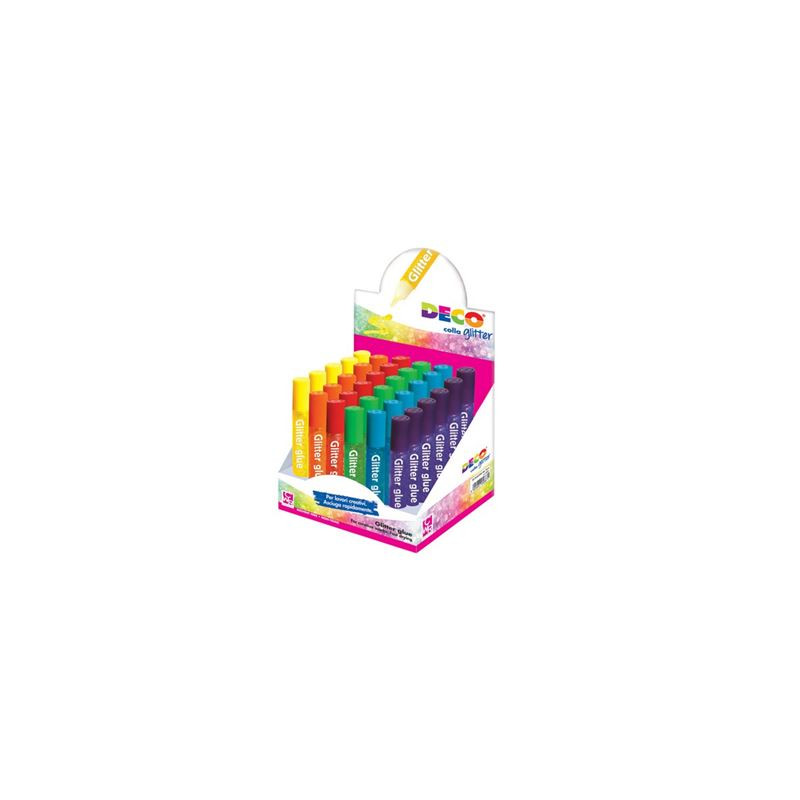 Colla glitter multicolor colori tenui ml.10,5 x 30pz CWR