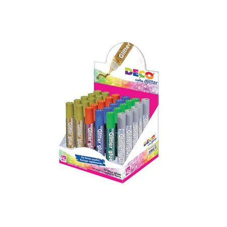 Colla glitter multicolor metal ml.10,5  x 30pz CWR