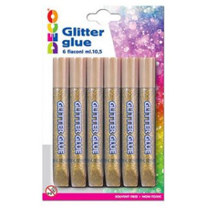 Colla glitter oro 6pz cwr