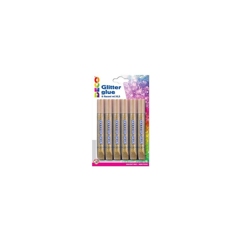 Colla glitter oro 6pz cwr