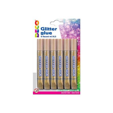 Colla glitter oro 6pz cwr