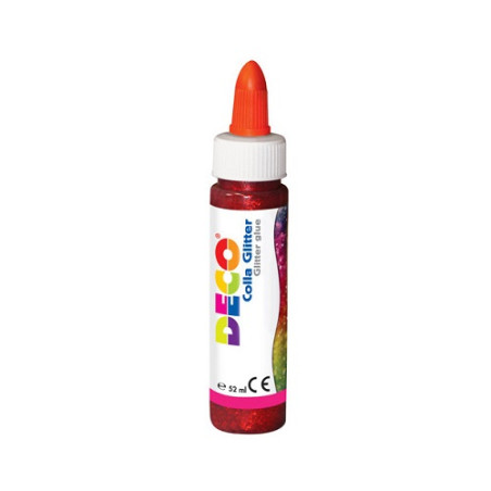 colla glitter rosso 52ml DECO