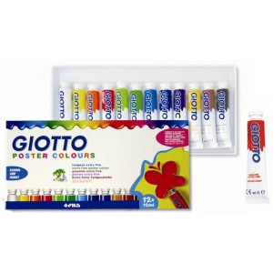 Colori a tempera giotto a 12 tubo 4 da 12 ml