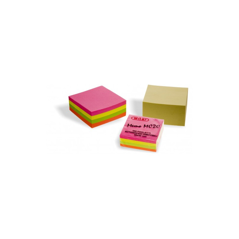 Cubo Memo Stick 75x75 colori neon 4 colori assortiti 400fg
