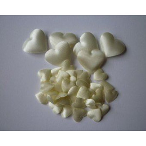 Cuori in tessuto 1cm 100pz bianco