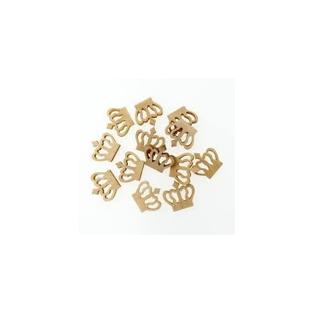 Decorazione  in legno corona bianca 15pz 2cm