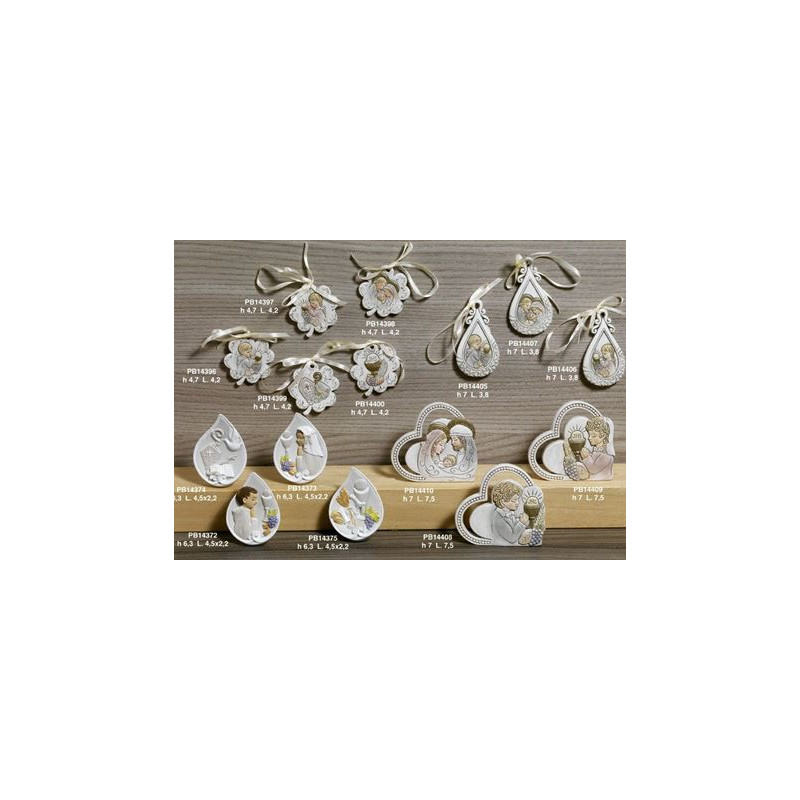 Decorazione gesso /resina  comunione bianca6pz