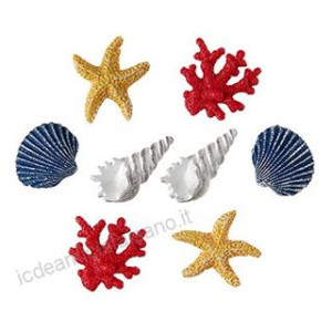 Decorazione gesso /resina conchiglia bianca6pz
