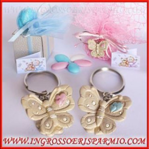 Decorazione gesso /resina farfalla bianca6pz
