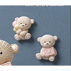 Decorazione gesso /resina orsetto bianca6pz