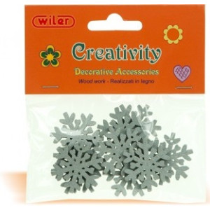 Decorazioni Accessori creativity in legno fiocco di neve 10pz