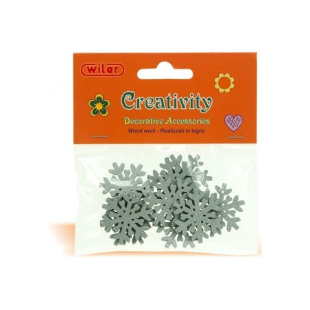 Decorazioni Accessori creativity in legno fiocco di neve 10pz