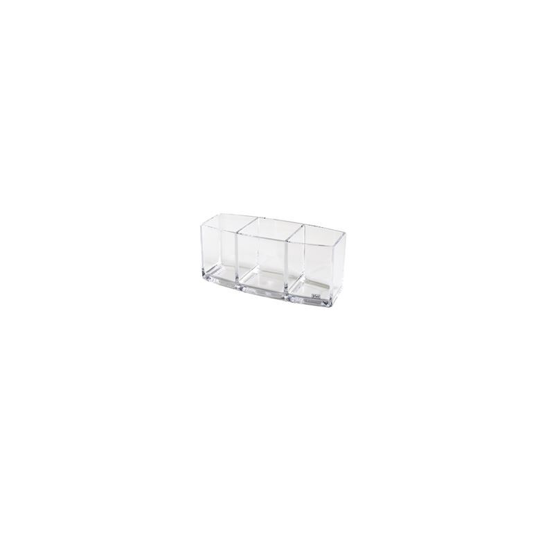 Desk organizer da scrivania bicchiere portapenne a 3 scomparti in acrilico